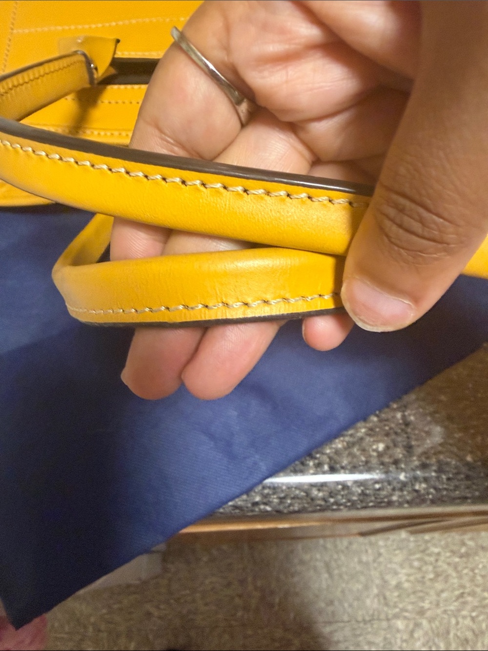 Dooney & Bourke Bright Yellow Leather Tote - Picture 8 of 12